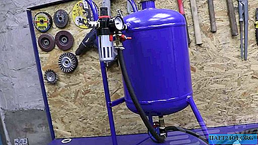 Sandblasting mudah alih dari silinder gas 27 liter lama
