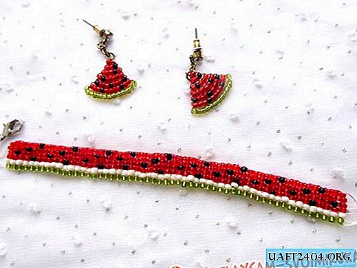 Watermelon Bead Line: Bracelet and Earrings
