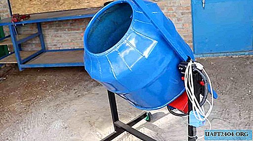 Concrete mixer from barrel and engine from washing machine