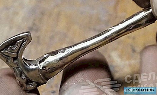 DIY bimetal keychain in the shape of an ax