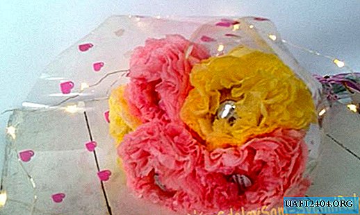 Bouquet of sweets from paper napkins