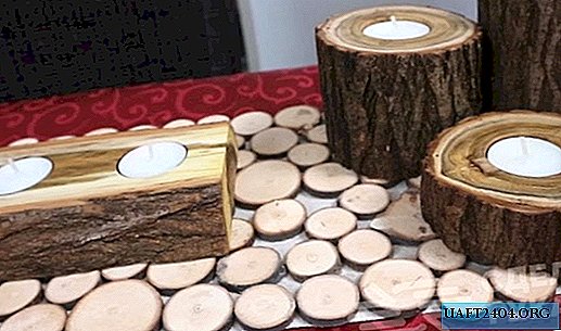 Decorative candlesticks made of plain log