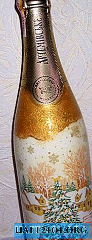 Garrafas de champanhe Decoupage