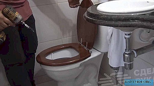 Machen Sie einen bequemen Holzsitz mit einem Toilettendeckel