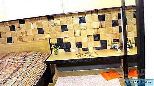 DIY wooden mosaic for wall decoration