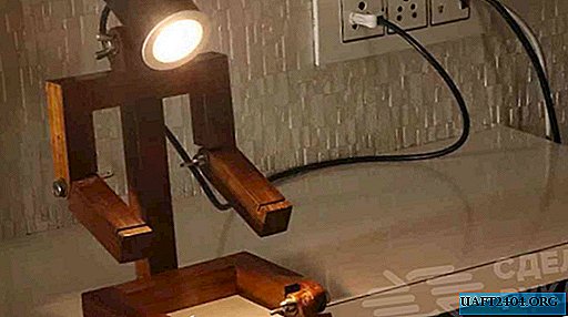 Lámpara de mesa DIY transformador de madera