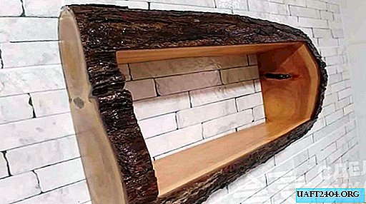 Exclusive hanging shelf made of the most ordinary logs