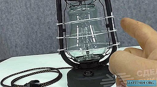 Lámpara de noche eléctrica de bricolaje de una vieja lámpara de queroseno