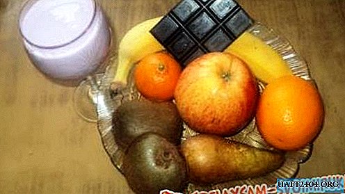 Ensalada de frutas con yogurt y chocolate