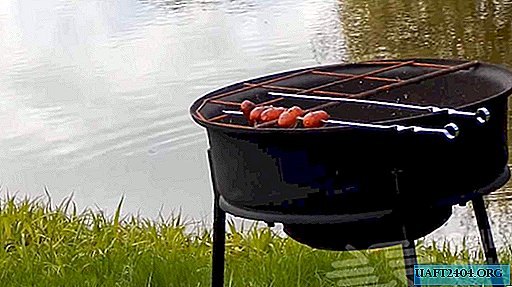 DIY barbecue grill from the old wheel