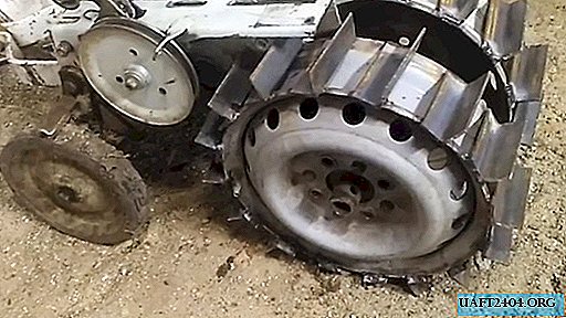 Tacos en un tractor de empuje de viejos discos VAZ