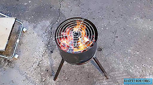 Idéia para uma residência de verão: mini grill de um cilindro de extintor de incêndio