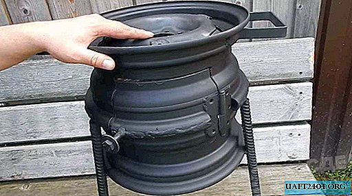 Idea for a summer residence: a furnace for a cauldron from car disks