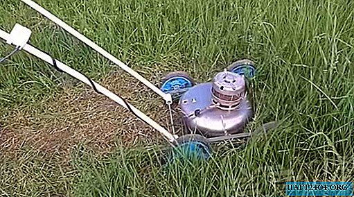 How to assemble a makeshift lawn mower from trash