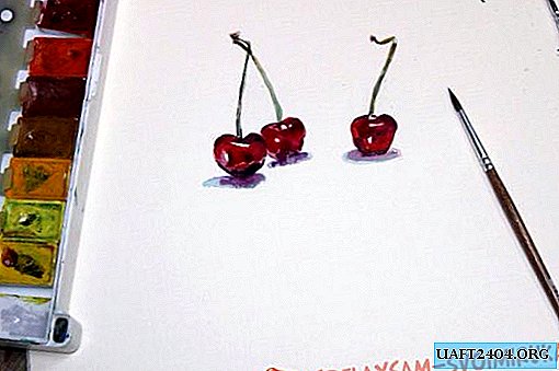 How to draw a cherry in watercolor