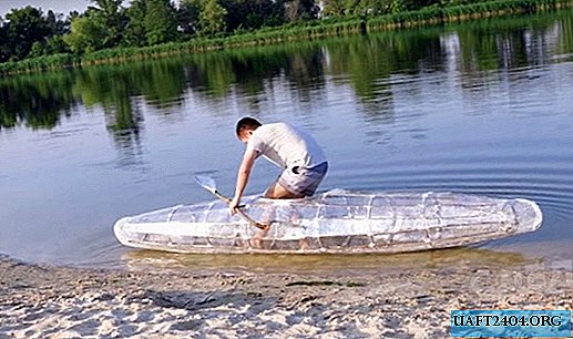 Cómo hacer un kayak simple a partir de ramas y film transparente