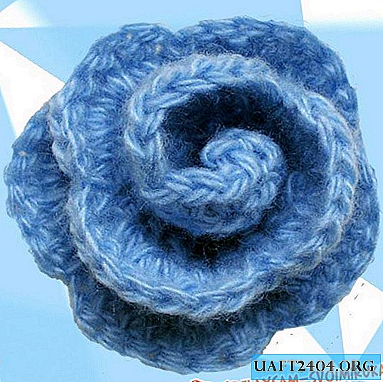 Como fazer crochê uma rosa azul