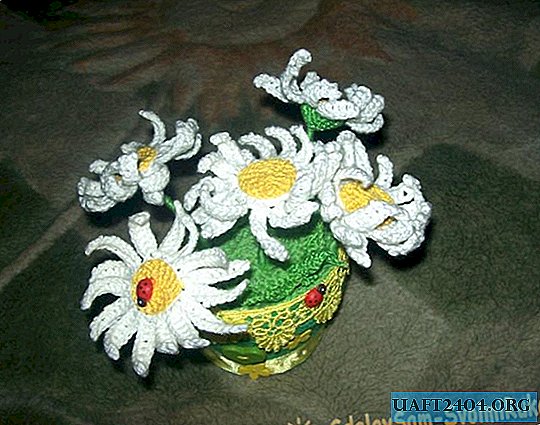 How to knit daisies from yarn?