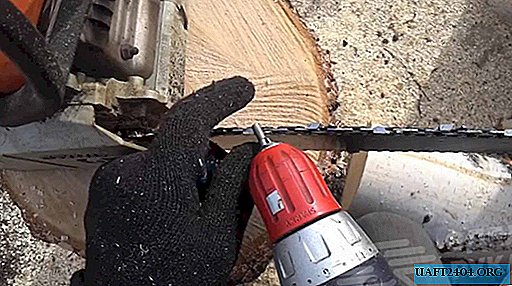 How to sharpen a chain of a chainsaw with a screwdriver