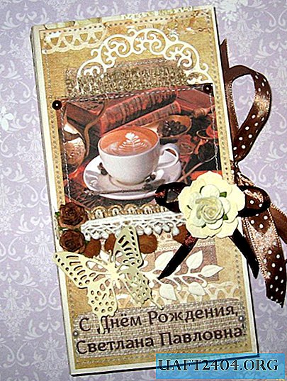 Cartão de café com chocolate