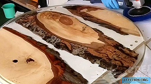 Round wood and resin countertop