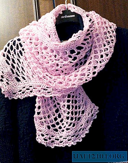 Étole crochet rose clair