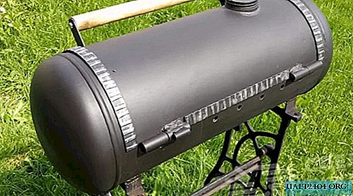 Barbecue from a gas cylinder from a car