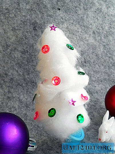 Miniature Christmas tree made of cotton