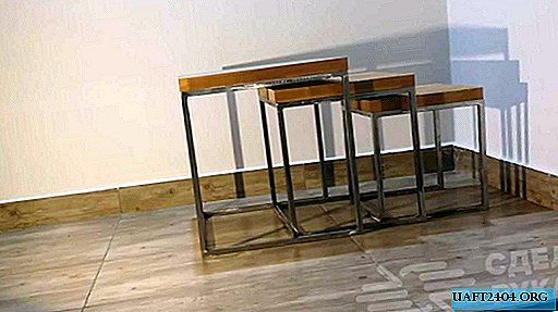 A set of three do-it-yourself coffee tables