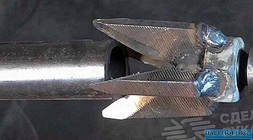 Chamfer head for drill from old file