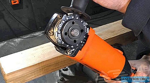 "Nozzle" on a grinder from an old chain from a chainsaw