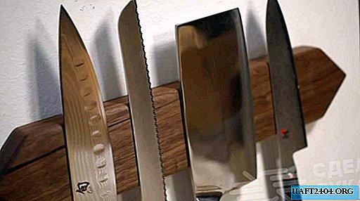 Soporte magnético de pared para cuchillos de cocina.