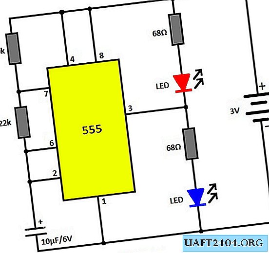 Eenvoudig knipperlicht op de timer NE555