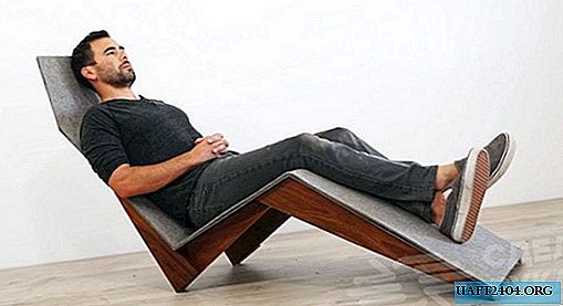 Unusual chair chaise lounge for a house made of wood and metal