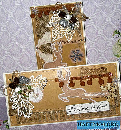 New year cards from craft paper