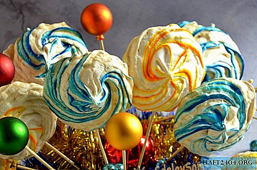 New Year's multi-colored meringues on skewers