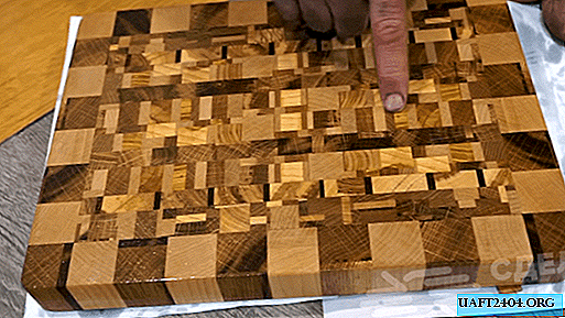 Original cutting board from different types of wood