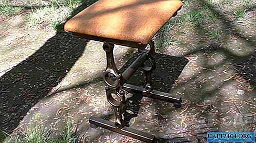 Original stool made of connecting rods from a car engine