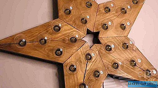 Original wood lamp in the shape of a star