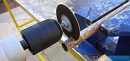 Cutting nozzle on a drill from a disc of a grinder