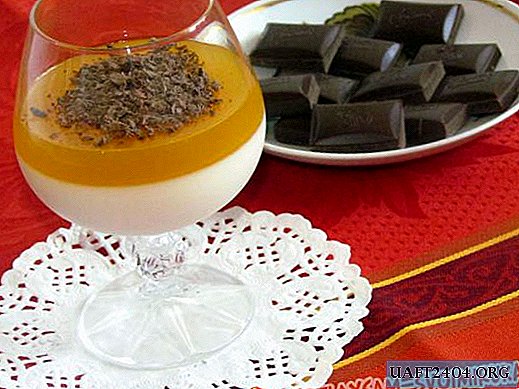 Panacota mit Orangensaft und Schokolade