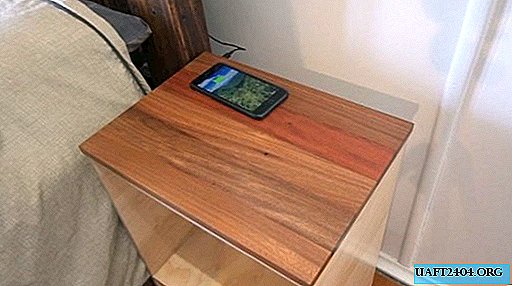 Bedside "wireless" bedside table for charging gadgets