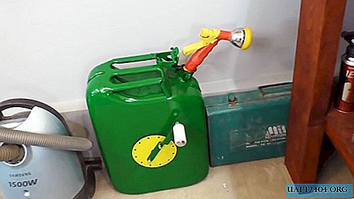 Just great use for a canister: watering hose case