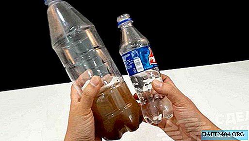 Penapis mini sederhana untuk air dari botol plastik