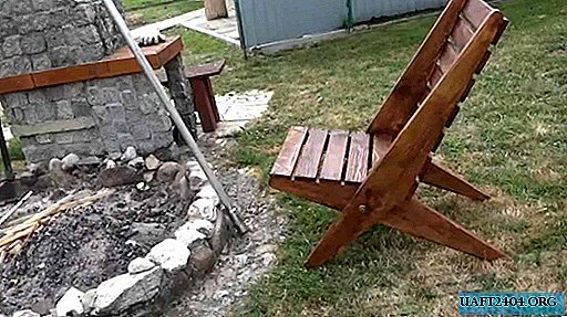 Folding wooden chair for summer cottage and outdoor recreation