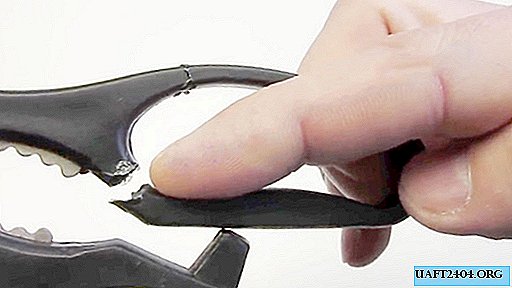 Repair of the plastic handle of scissors