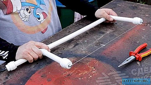 Styrofoam cutter made of PVC pipes and nichrome wire