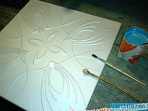 Painting ceiling tiles with acrylic paint