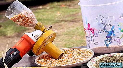 Hand grinder for corn from a small angle grinder