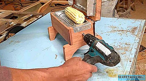 Homemade "meat grinder" for ears of corn